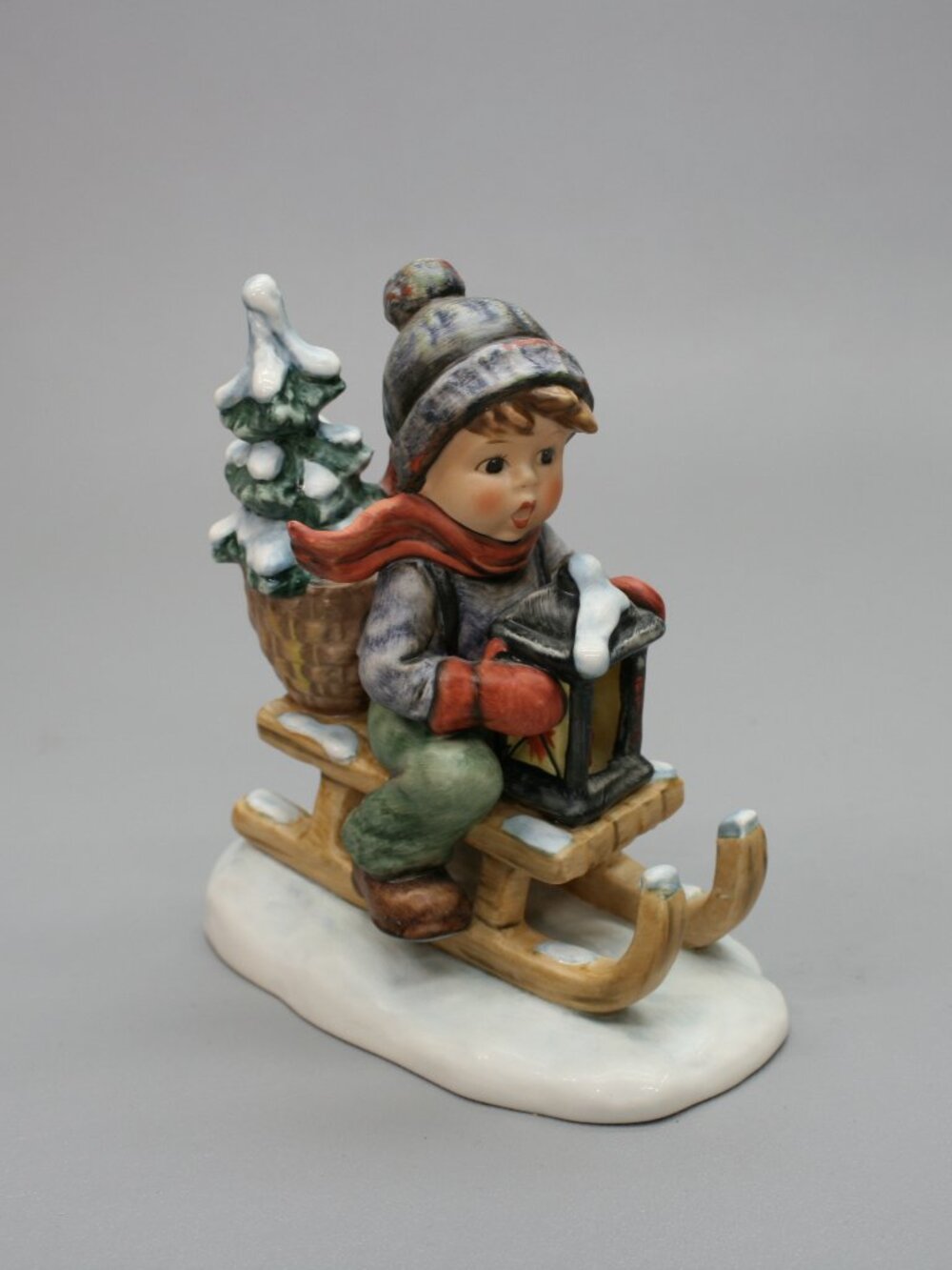 Hummel Ride Into Christmas Figurine 6” Goebel 396/I Boy on Sled TMK-6 W. Germany